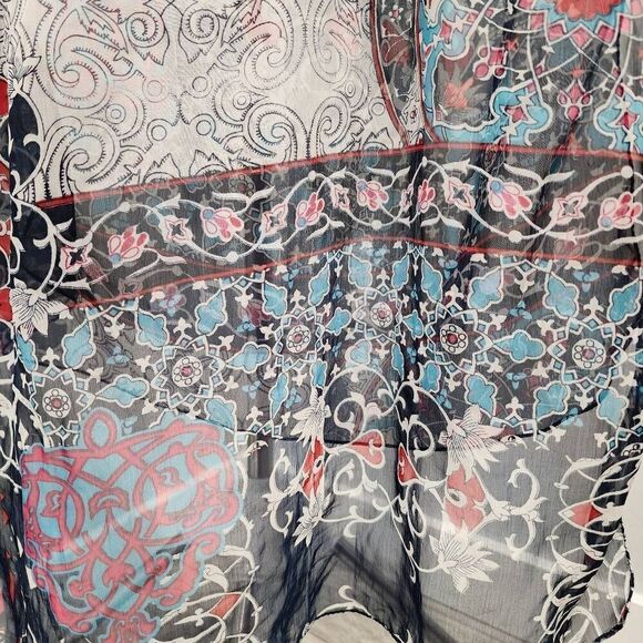 Light Wide Long Shawl Abstract Scarf Wrap - Picture 4 of 4